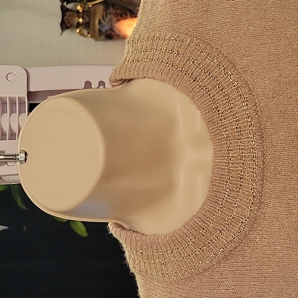 KAFFE Sweater L Blue White Cream Pink Stripes - Picture 2 of 13